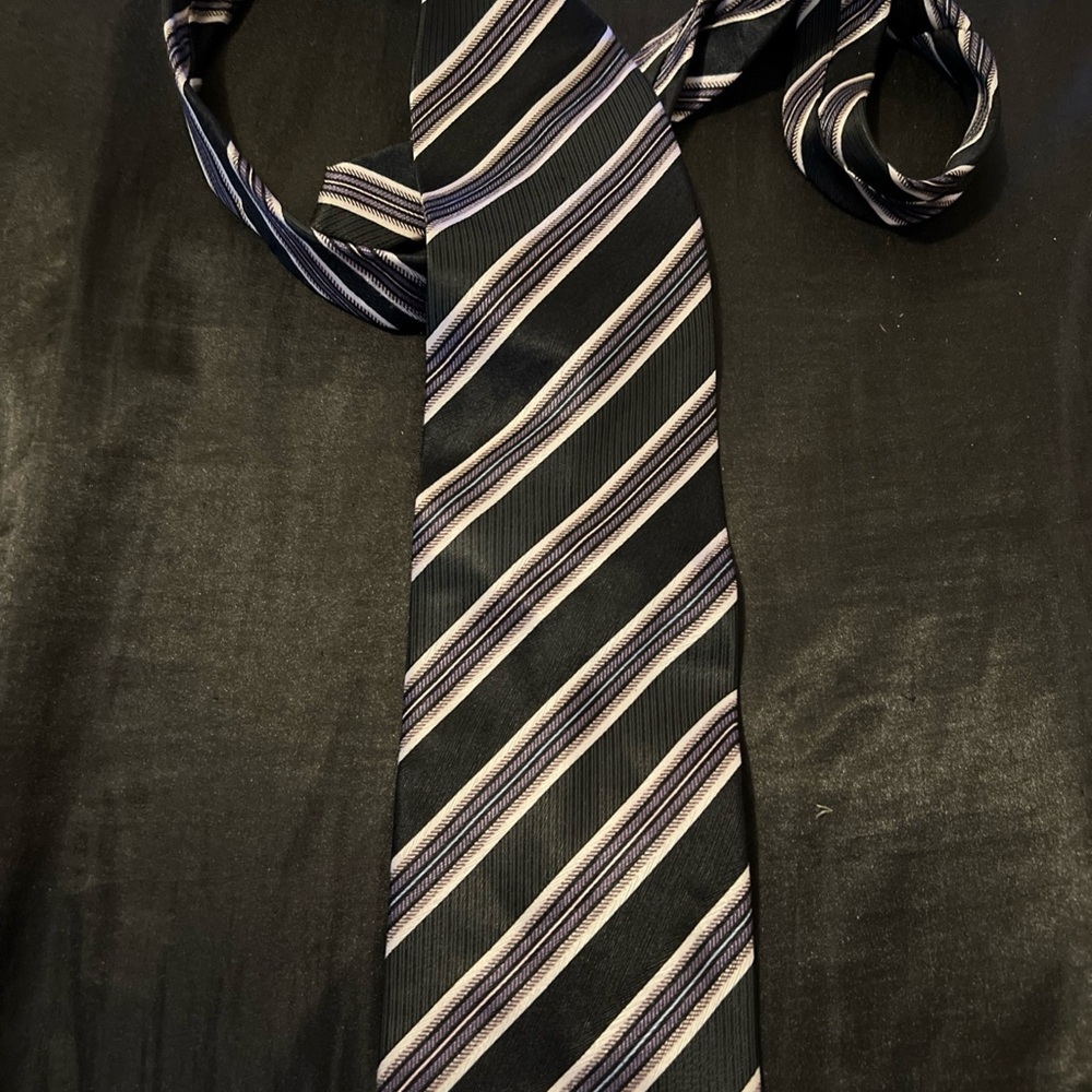 Elegant Black and Purple Striped Tie